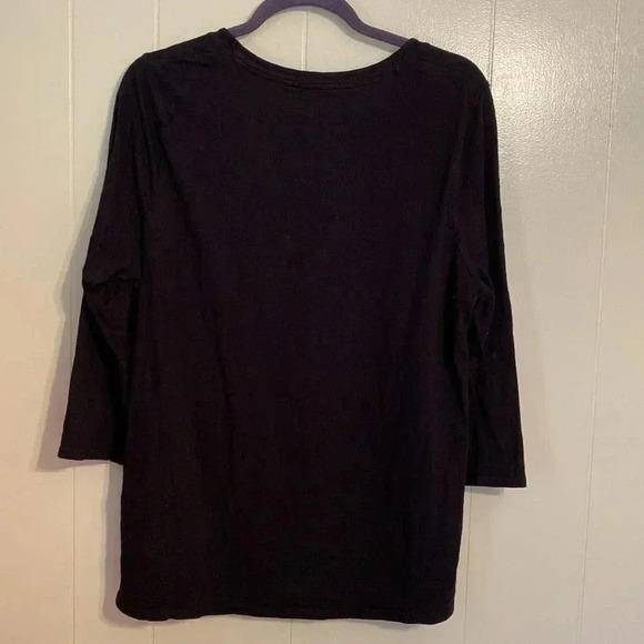Coldwater Creek Black 3/4 Sleeve Top/Tunic in Size XL/16. - Picture 3 of 10